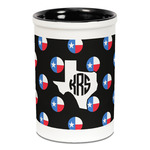 Texas Polka Dots Ceramic Pencil Holders - Black