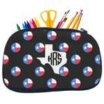 Texas Polka Dots Neoprene Pencil Case - Medium w/ Monogram