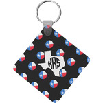 Texas Polka Dots Diamond Plastic Keychain w/ Monogram