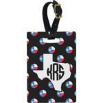 Texas Polka Dots Plastic Luggage Tag - Rectangular w/ Monogram