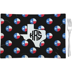 Texas Polka Dots Glass Rectangular Appetizer / Dessert Plate (Personalized)