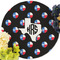 Texas Polka Dots Round Linen Placemats - Front (w flowers)