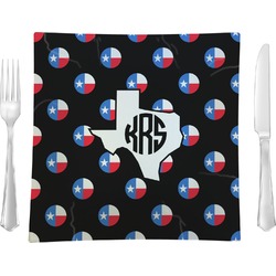 Texas Polka Dots Glass Square Lunch / Dinner Plate 9.5" (Personalized)