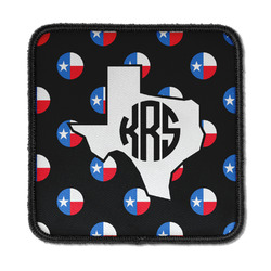 Texas Polka Dots Iron On Square Patch w/ Monogram