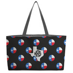 Texas Polka Dots Beach Totes Bag - w/ Black Handles (Personalized)