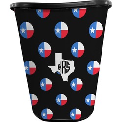 Texas Polka Dots Waste Basket - Single Sided (Black) (Personalized)