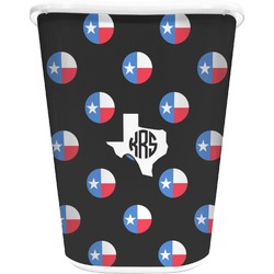 Texas Polka Dots Waste Basket - Double Sided (White) (Personalized)