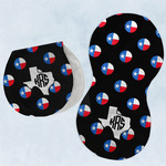 Texas Polka Dots Burp Pads - Velour - Set of 2 w/ Monogram