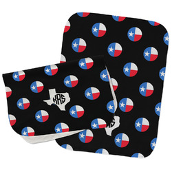 Texas Polka Dots Burp Cloths - Fleece - Set of 2 w/ Monogram