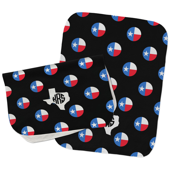 Custom Texas Polka Dots Burp Cloths - Fleece - Set of 2 w/ Monogram