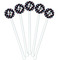 Texas Polka Dots White Plastic 5.5" Stir Stick - Fan View