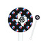 Texas Polka Dots White Plastic 5.5" Stir Stick - Round - Closeup