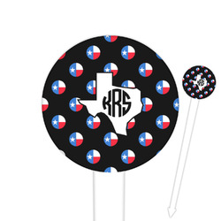 Texas Polka Dots 6" Round Plastic Food Picks - White - Double Sided (Personalized)