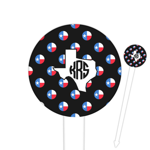 Custom Texas Polka Dots Round Plastic Food Picks (Personalized)