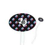 Texas Polka Dots 7" Oval Plastic Stir Sticks - White - Single Sided (Personalized)