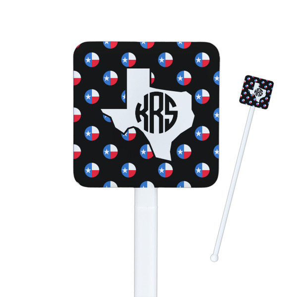 Custom Texas Polka Dots Square Plastic Stir Sticks (Personalized)