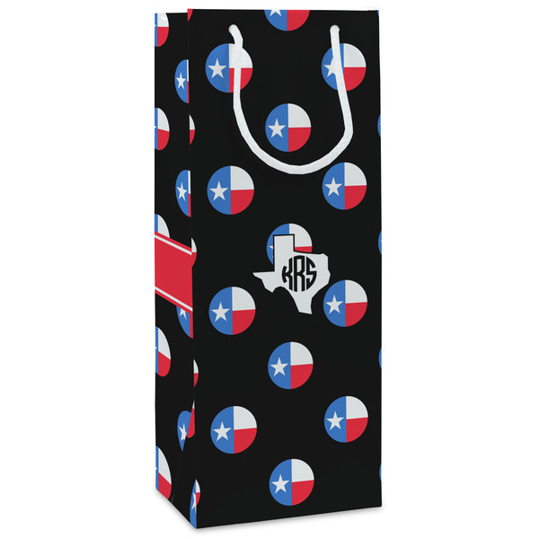 Custom Texas Polka Dots Wine Gift Bags - Matte (Personalized)