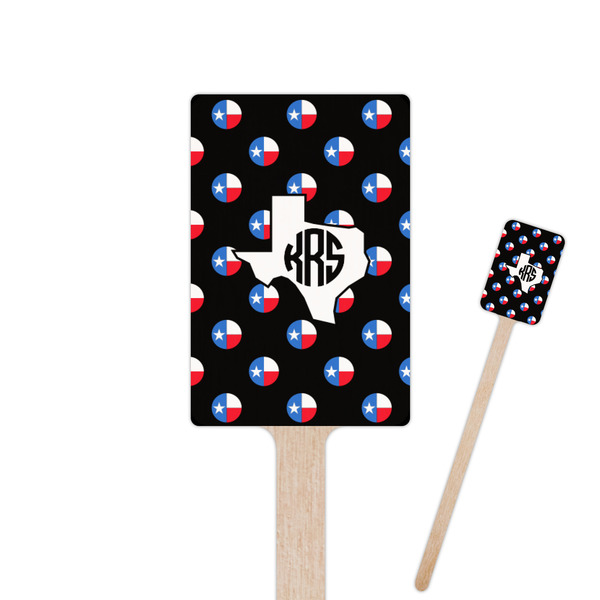 Custom Texas Polka Dots 6.25" Rectangle Wooden Stir Sticks - Double Sided (Personalized)