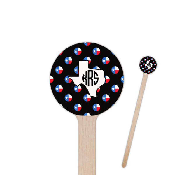 Custom Texas Polka Dots 7.5" Round Wooden Stir Sticks - Single Sided (Personalized)