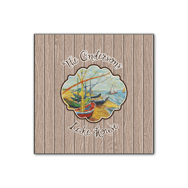 Custom Lake House Wood Print - 12x12 (Personalized)