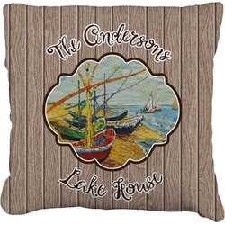 Lake House Faux-Linen Throw Pillow 16" (Personalized)