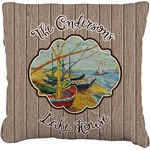 Lake House Faux-Linen Throw Pillow 18" (Personalized)