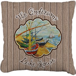 Lake House Faux-Linen Throw Pillow 18" (Personalized)