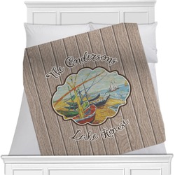 Lake House Minky Blanket - Twin / Full - 80"x60" - Double Sided (Personalized)