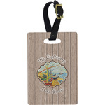 Lake House Plastic Luggage Tag - Rectangular w/ Name or Text