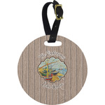 Lake House Plastic Luggage Tag - Round (Personalized)