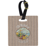 Lake House Plastic Luggage Tag - Square w/ Name or Text