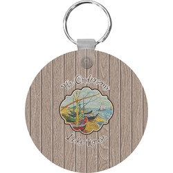 Lake House Round Plastic Keychain (Personalized)