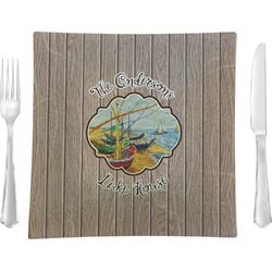 Lake House Glass Square Lunch / Dinner Plate 9.5" (Personalized)