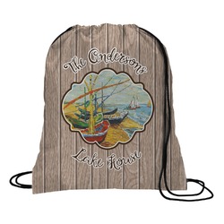 Lake House Drawstring Backpack - Medium (Personalized)