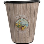 Lake House Waste Basket - Single Sided (Black) (Personalized)