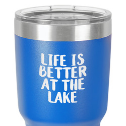 Lake House 30 oz Stainless Steel Tumbler - Royal Blue - Single-Sided (Personalized)