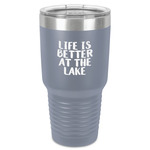 Lake House 30 oz Stainless Steel Tumbler - Grey - Single-Sided (Personalized)