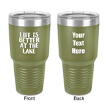 Lake House 30 oz Stainless Steel Tumbler - Olive - Double-Sided (Personalized)