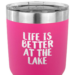 Lake House 30 oz Stainless Steel Tumbler - Pink - Double Sided (Personalized)