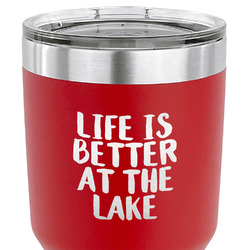 Lake House 30 oz Stainless Steel Tumbler - Red - Single Sided (Personalized)