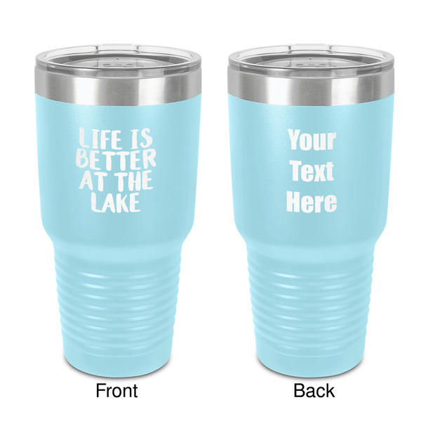 Custom Lake House 30 oz Stainless Steel Tumbler - Teal - Double-Sided (Personalized)