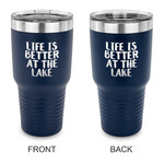 Lake House 30 oz Stainless Steel Tumbler - Navy - Double Sided (Personalized)