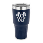 Lake House 30 oz Stainless Steel Tumbler - Navy - Single Sided (Personalized)