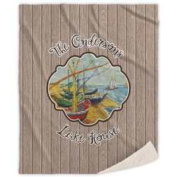 Lake House Sherpa Throw Blanket - 60"x80" (Personalized)