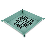 Lake House Faux Leather Dice Tray - 9" x 9"  - Teal