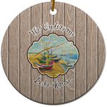 Lake House Round Ceramic Ornament w/ Name or Text