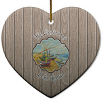 Lake House Heart Ceramic Ornament w/ Name or Text