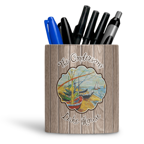 Custom Lake House Ceramic Pen Holder