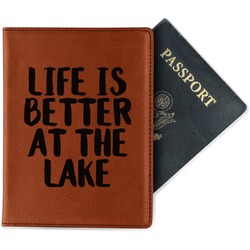 Lake House Passport Holder - Faux Leather - Double Sided (Personalized)