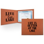 Lake House Leatherette Certificate Holder (Personalized)